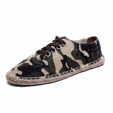 Spanish Alpargatas Lace-up Deck Shoes Canvas Camouflage Colors