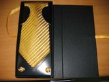 Calssic Gold Colour Men's Woven Silk Neckties with Gift Box