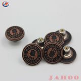 Logo Custom Copper Brass Alloy Metal Jeans Buttons for Denim