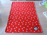 Printed Coral Fleece Baby Blanket with Embrodridery