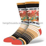 fashion Retro Patten Style Men Dress Cotton Sock