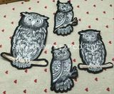 Selling Fashion Iron on Embroidery Owl Pattern Patch Trim Fabric