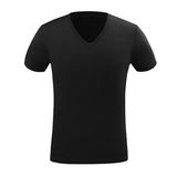 Customize Logo High Quality 100%Cotton V Neck Men T-Shirt