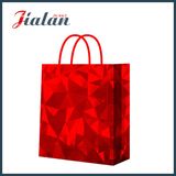 Red Shiny Film Customize Holographic Paper Garments Bag