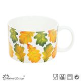 Multi Color Decal Nice New Bone China Soup Mug