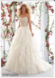 A-Line Sequin Organza Bridal Custom Wedding Dresses Wd6823