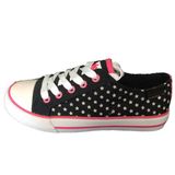 High Quality Latest Design Child Pink/Black Star Print Canvas Footwear