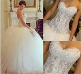 Sheer Corset Ball Gown Puffy Arabic Bridal Wedding Dresses Z5063