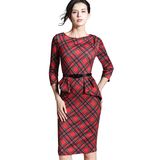 Half Sleeve Dress Ladies Office Formal Dress