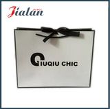 Black Ribbon Bow Customize Logo Printed Paper Bag