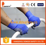 Ddsafety 2017 Blue Nylon Grey PU Glove Safety Gloves