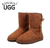 Double Face Sheepskin Winter Unisex Boots in Chestnut