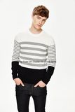 Wholesale Round Neck Striped Knit Men Sweater