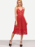 Hollow out Fit & Flare Sexy Women Fashion Lace Dresses Wholesale