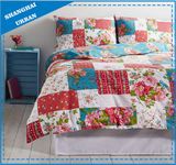 Red Rose Garden Cotton Patchwork Duvet Cover Set