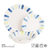 18PCS Handpainted Ceramic Dinner Set Microwave Safe