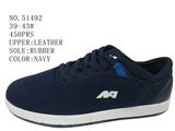 Navy Color Men Leather Skate Shoes