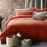 Luxury Solid Cotton Bedding Duvet Cover Set