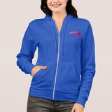 Women's Cotton Fleece Hoodie Jackets with Custom Embroidery Logo