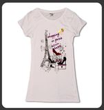 Factory Price Slim Fit Ladies T-Shirt Print Design