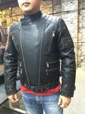 Fashion New Design Windproof Zipper Motorcycle Men PU Leather Jacket (SAT002)