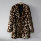 Leopard Long Faux Fur Jacket Coat