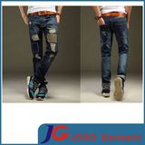 2015 Ss Printing Ripped & Knee Patch Men Fashion Trousers (JC3330)