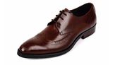 Burnished Leather Brown Italian Style Men Dress Formal Shoes