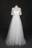 New Design A Line Lace Evening Prom Beach Wedding Dress