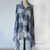 Black&White Woven Check Cashmere 100% Acrylic Shawl (HWBA078)