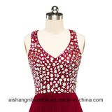 Sexy Short Prom Dresses Beaded Ruffles Burgundy Formal Party Dress