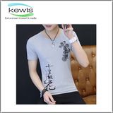 Cheap Wholesale Cotton Plain T Shirt with Flower Logo Printing