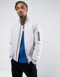 Bomber Jacket with Pocket in Light Grey