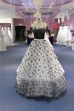 Black off Shoulder Organza Ballgown Evening Prom Dresses