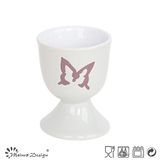 5cm Ceramic Egg Cup with Engraved Butterfly