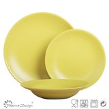 18PCS Matte Yellow Ceramic Dinner Set