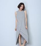 OEM Fashion Woman Plain Cotton Split Dress