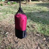 Pink Color Absorbent and Quick Drying Towel with Net Bag