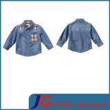 Long Sleeves Kids Plaid Patch Shirt