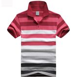 Custom OEM Logo Striped Polo Shirts