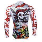 Crossbone Patterned Cool Sports Tops Men's Cycling Jersey