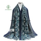 Western Shawl Tulip Printed Satin Silk Lady Fashion Scarf Factory