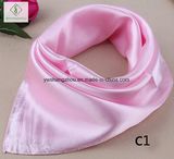 60*60cm Satin Silk Plain Cravat Fashion Lady Square Scarf