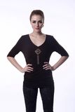 Ladies Brown Blouse Image Elastic Waist Latest Fashion Blouse Design