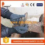 Ddsafety 2017 Black High Elastic Polyester Black Latex Foam Double Gloves