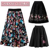 2017latest Designs Women MIDI Length Pleased Printed Skirts