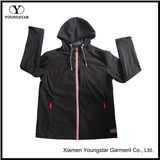 Ys-1065 Black Polar Fleece Waterproof Breathable Mens Softshell Jacket with Hood