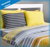 Yellow Black Colorblock Cotton Duvet Cover Set