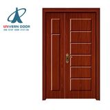 Interior Wooden Glass Shaker Sliding Pocket Double Door for Bedroom