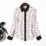 Lapel Single-Breasted Long Sleeve Floral Print Fashion Shirt Blouse